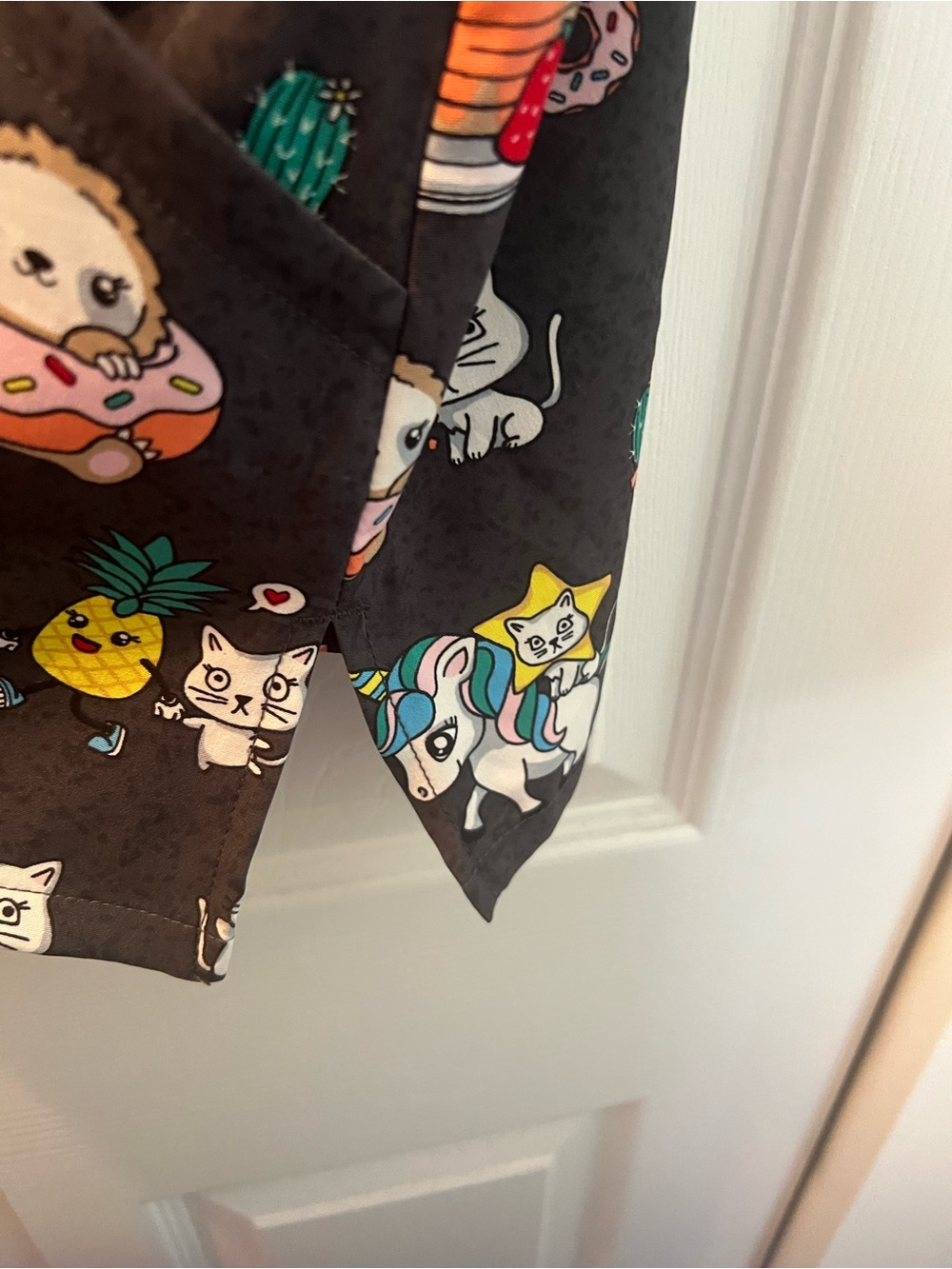 Cherokee Black Short Sleeve Tee with Colorful Cat & Food Print - Picture 4 of 4